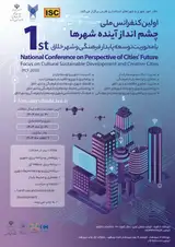 Poster of The first national conference on the future vision of cities with a focus on sustainable cultural development and creative cities