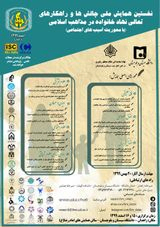 Poster of The first national conference on the challenges and strategies of family excellence in Islamic religions with a focus on social harms